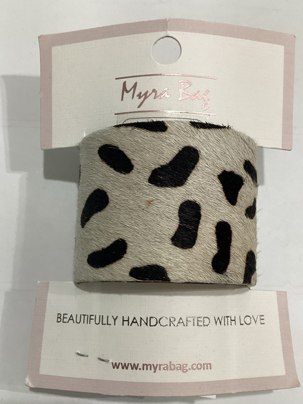 Myra Bag Cream and Black Leopard Haircalf Cuff